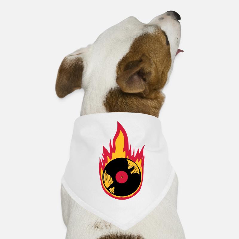Fire Vinyl Record Music Dog Bandana