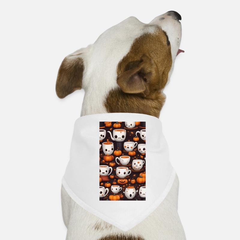 Cafés d'Halloween Mignons et Macabres Bandana pour chien