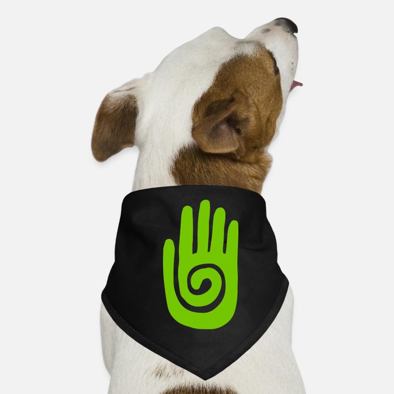 Chaman - Main de Guérison & Symbole de Protection - Vert Bandana pour chien