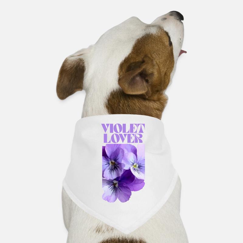 Violet Pansy Floral Design Dog Bandana