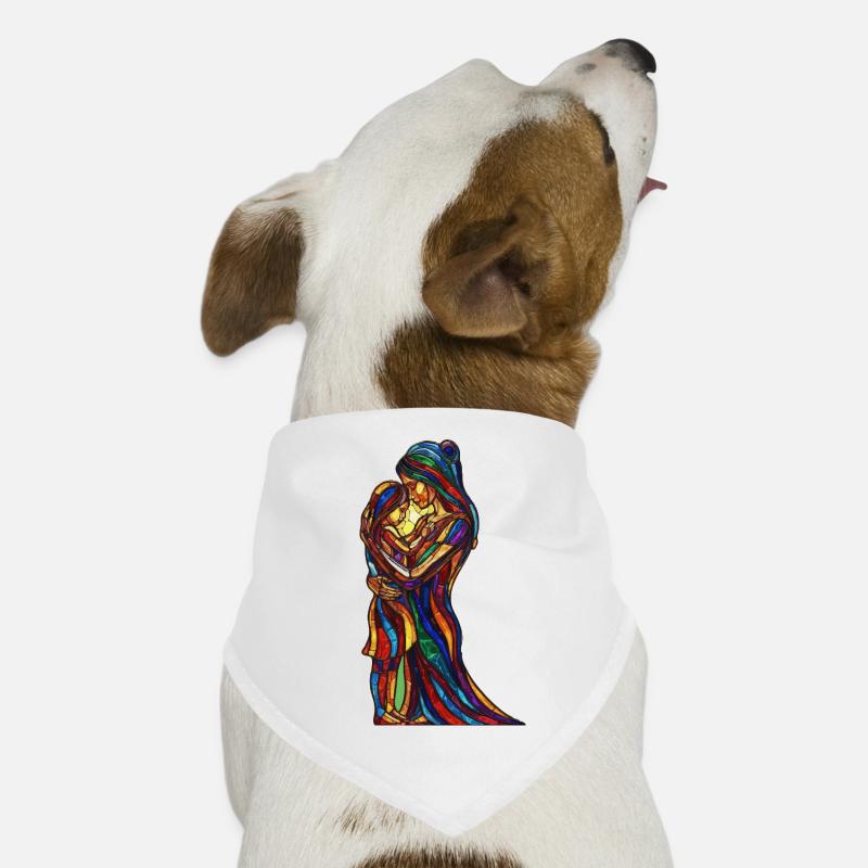 Mutter und Kind Glasfenster Hunde-Bandana