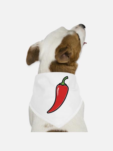 Chili Pepper Hot Comic - Dog Bandana - white - Front
