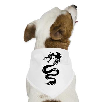 Drache - Hunde-Bandana - Weiß - Vorne