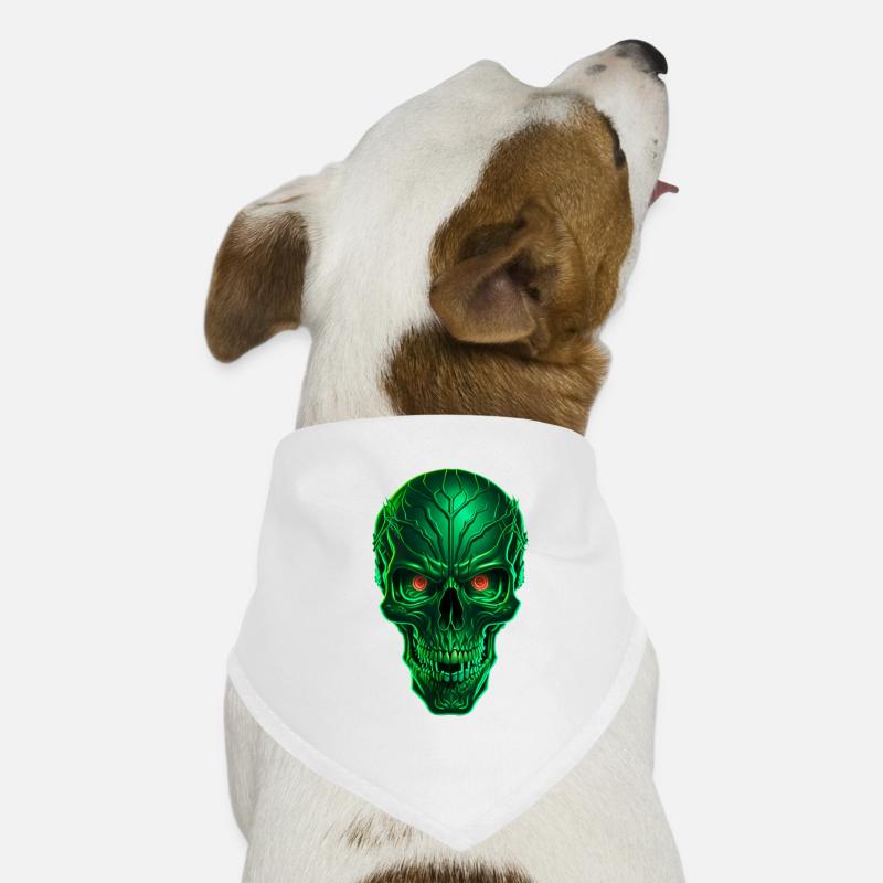 Green Techno Skull Dog Bandana