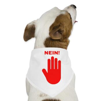 hand rot stop nein halt 4 - Hunde-Bandana - Weiß - Vorne