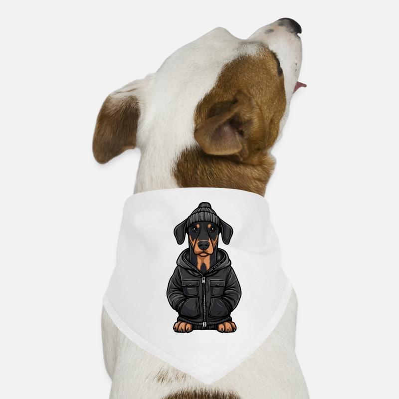 Doberman chien dessin animé Bandana pour chien