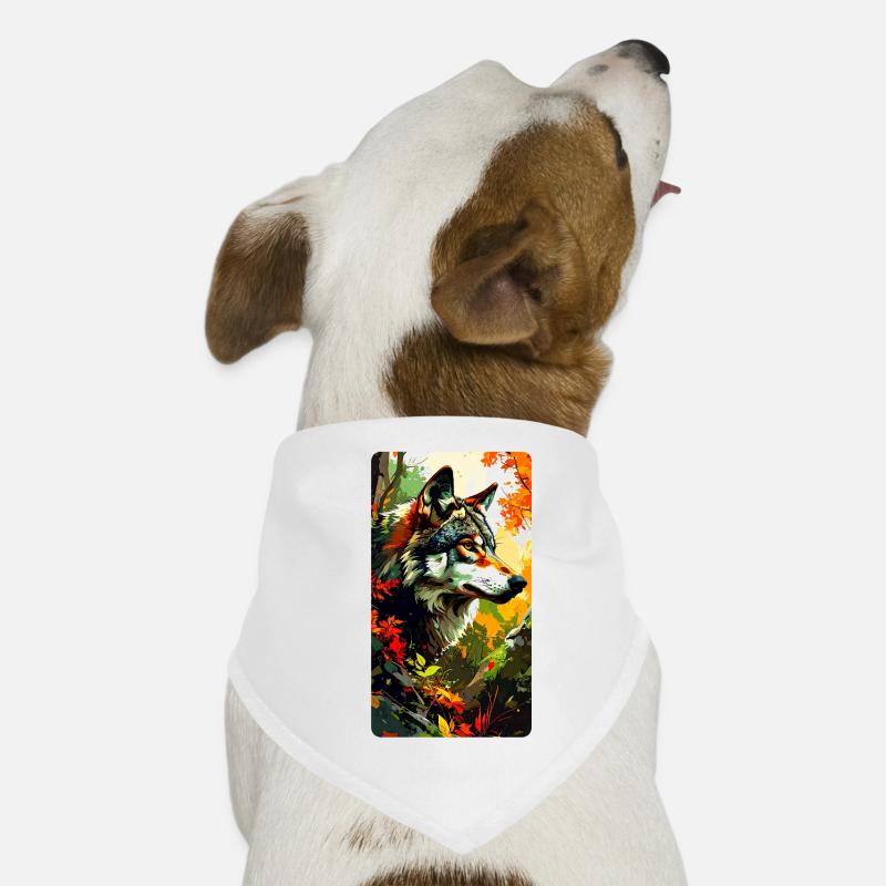 Wolf im Herbst (Blick nach Rechts) Hunde-Bandana