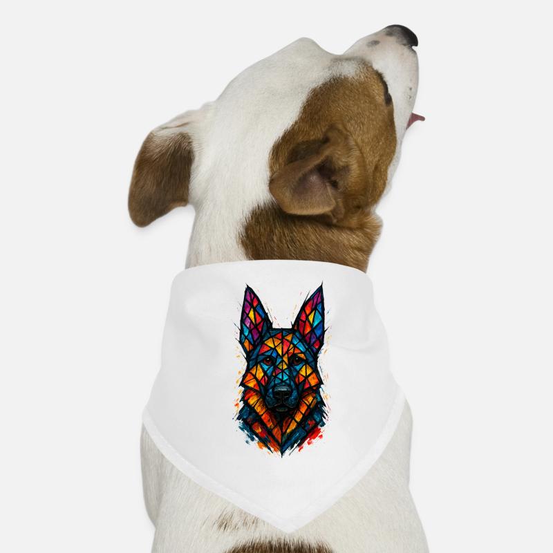 Deutscher Schäferhund Buntglaskunst Hunde-Bandana