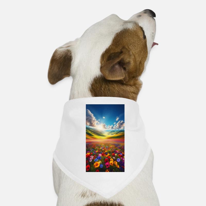 Rainbow meadow in sunlight Dog Bandana