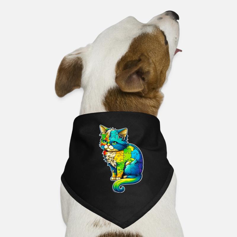Unterstützen Sie Autismus-Bewusstsein bunte Katze Hunde-Bandana