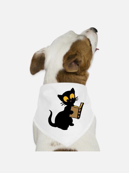 The book - Dog Bandana - white