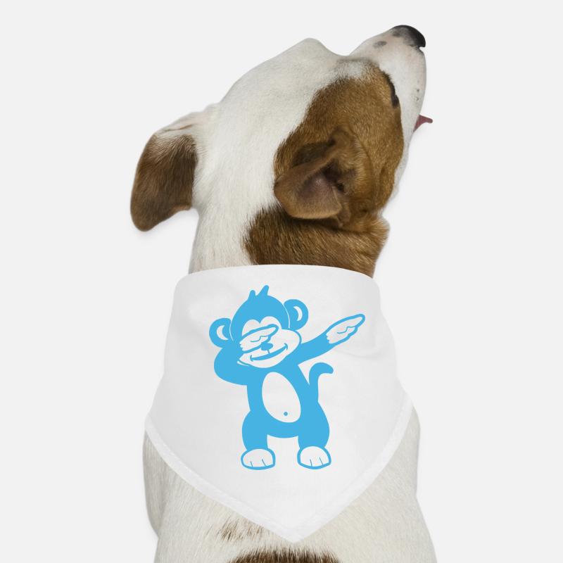 Blue Monkey Maskottchen – Verspieltes Design - Hunde-Bandana - Weiß