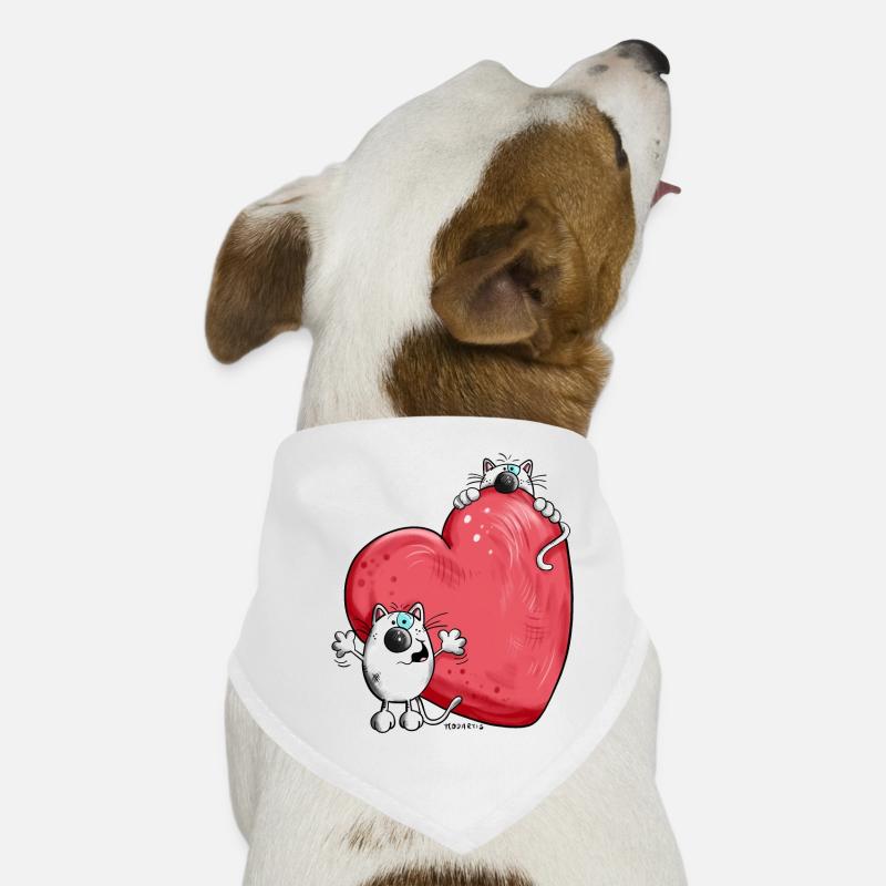 Cat with heart Dog Bandana
