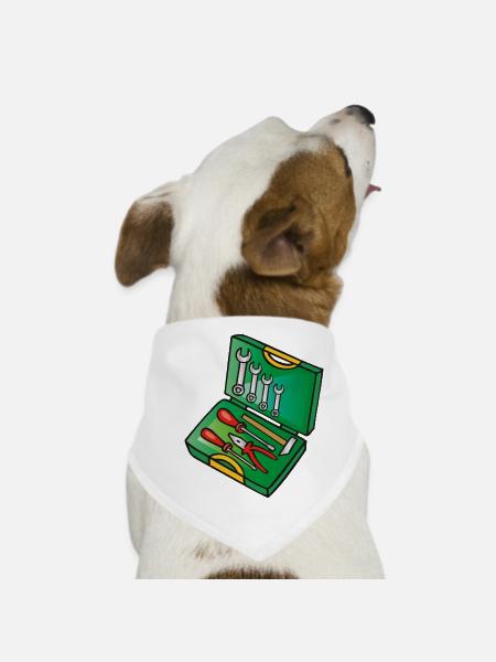 Boîte à outils | toolbox - Bandana pour chien - blanc - Devant