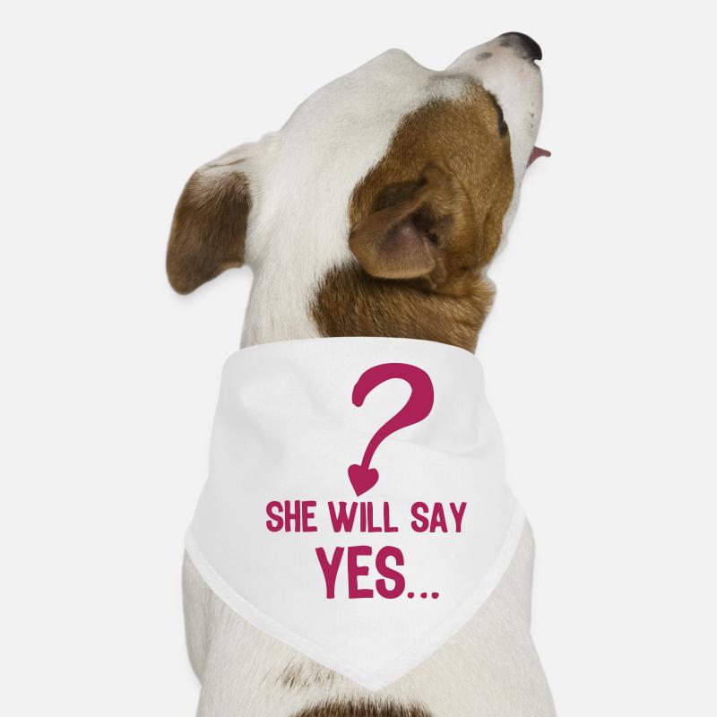Sie wird ja Hochzeit Hochzeit sagen - Hunde-Bandana - Weiß