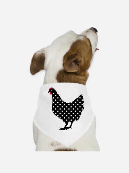 Chicken hen spotted - Dog Bandana - white - Front