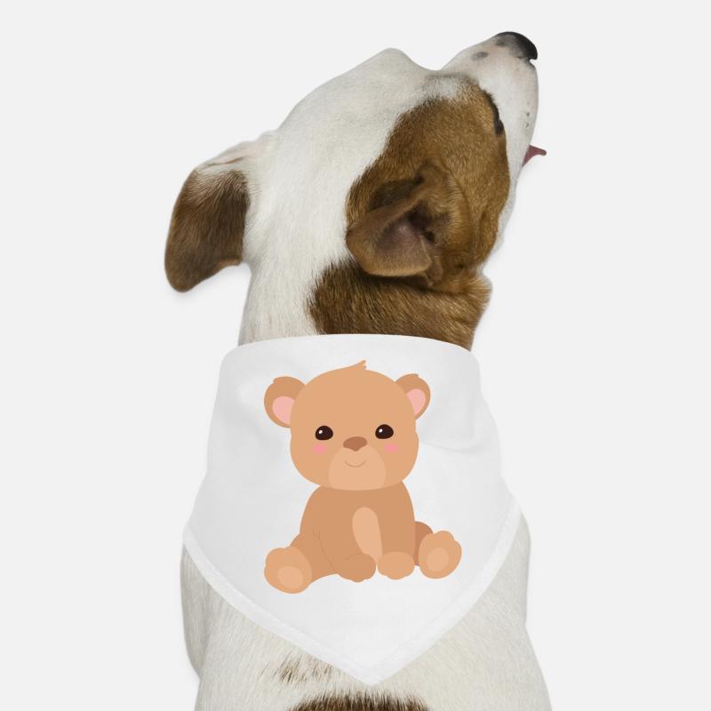 Teddybär - Hunde-Bandana - Weiß