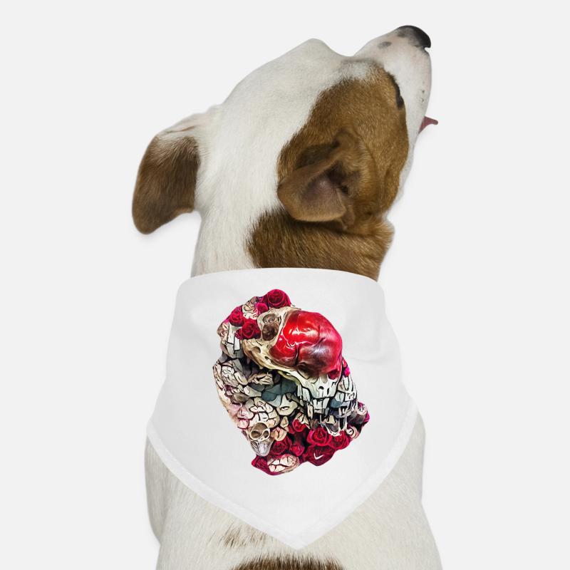 Roses Skull Dog Bandana