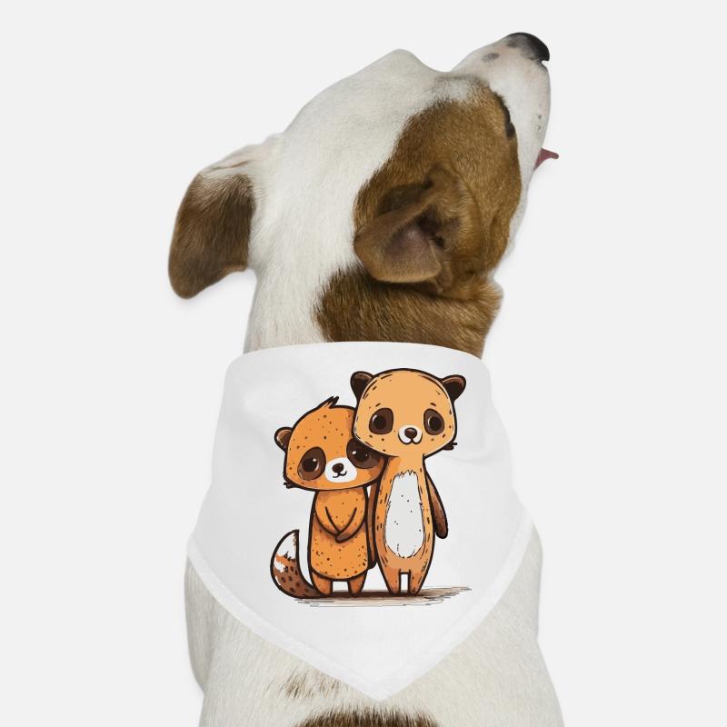 Comic Cute Kawaii Sticker Bear, Suricate, Ami Bandana pour chien