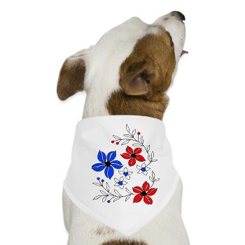 Blumenranke, Ornament - Hunde-Bandana - Weiß - Vorne