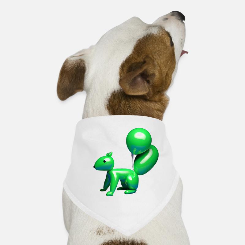 Luftballon Eichhörnchen grün - Hunde-Bandana - Weiß