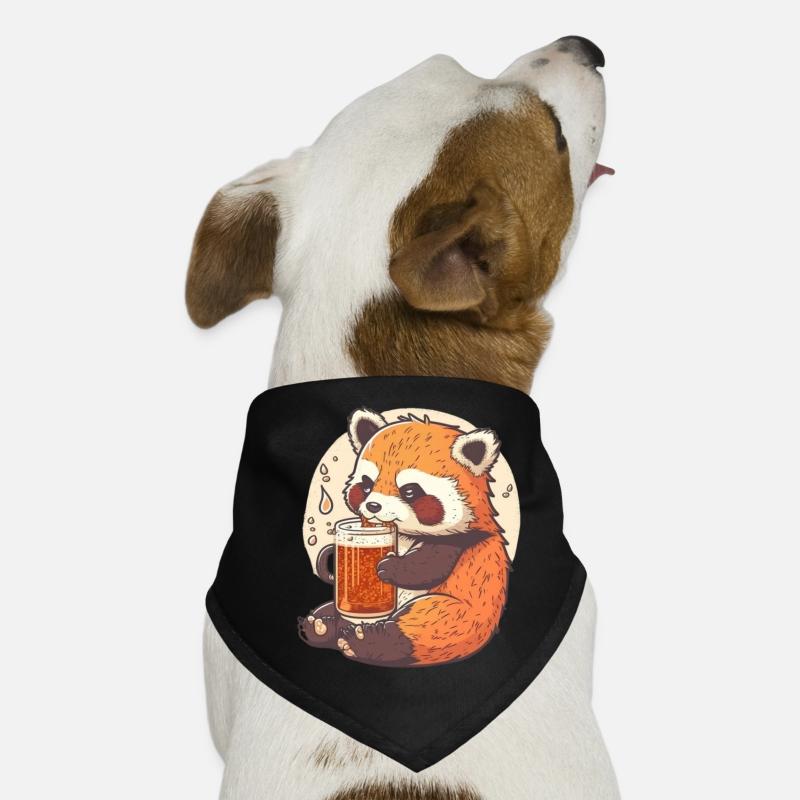 Red panda enjoying its beer Dog Bandana