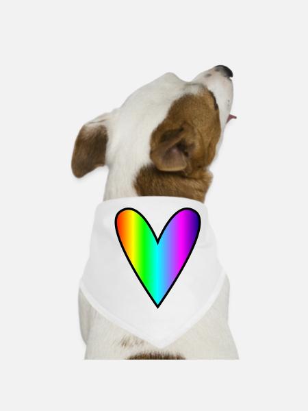 HEART. HEARTS. SAINT VALENTINE. LOVE. LOVE. COUPLE. - Dog Bandana - white - Front