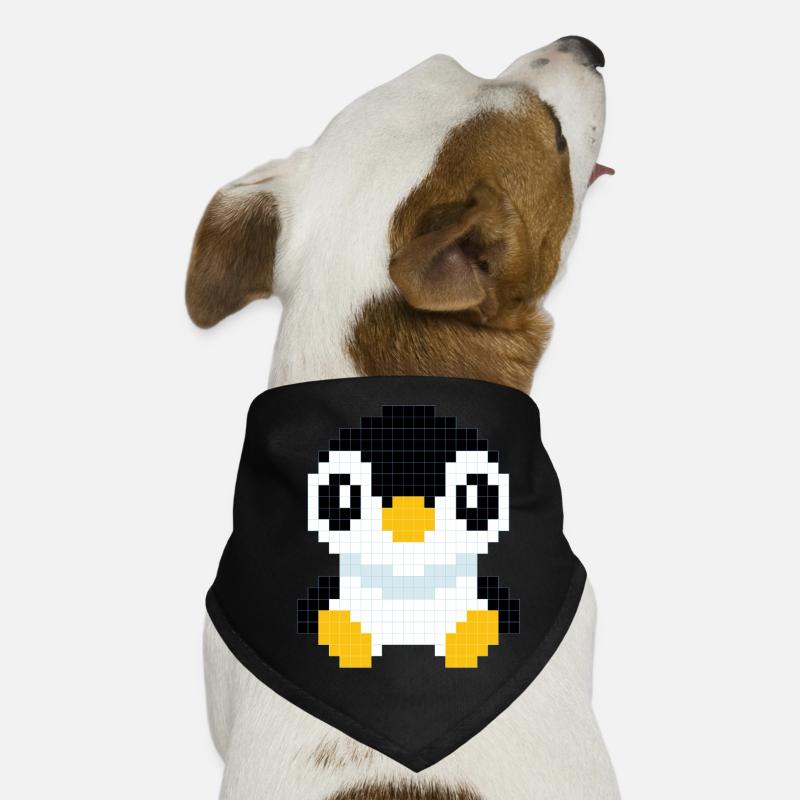 Ein pixeliger Pinguin Hunde-Bandana