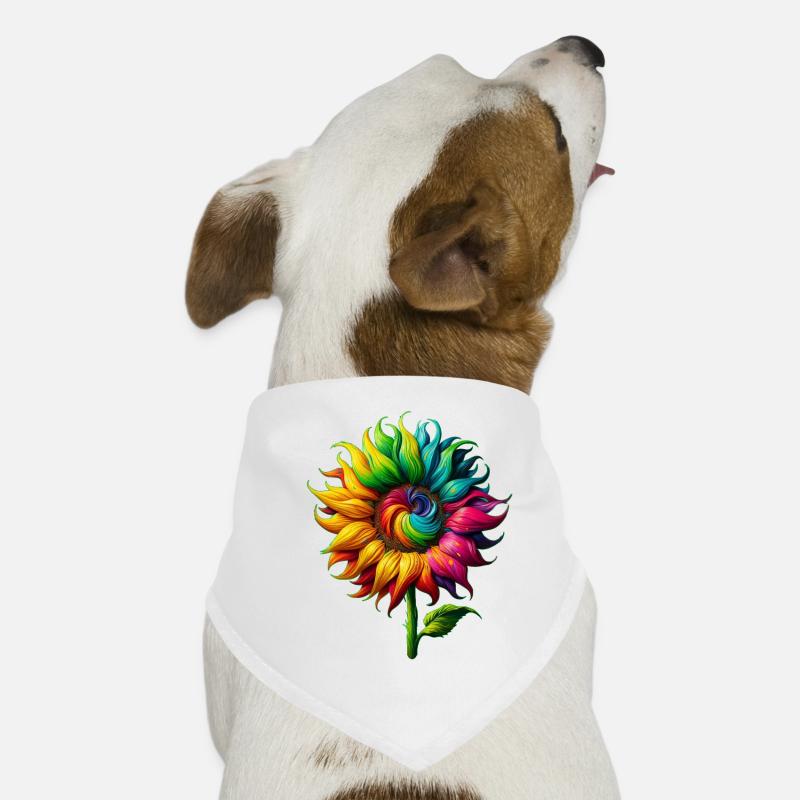 Regenbogen Sonnenblume Hunde-Bandana