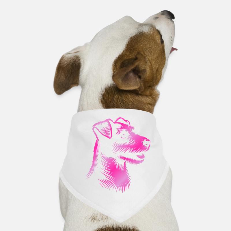 Russell Terrier drawing head pink Dog Bandana