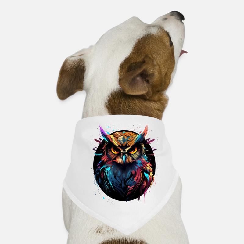 Owl SPLATTER Bird Multicolored Dog Bandana