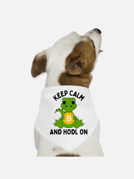 Bitcoin Crypto Kryptowährungen Geschenkidee - Hunde-Bandana - Weiß - Vorne