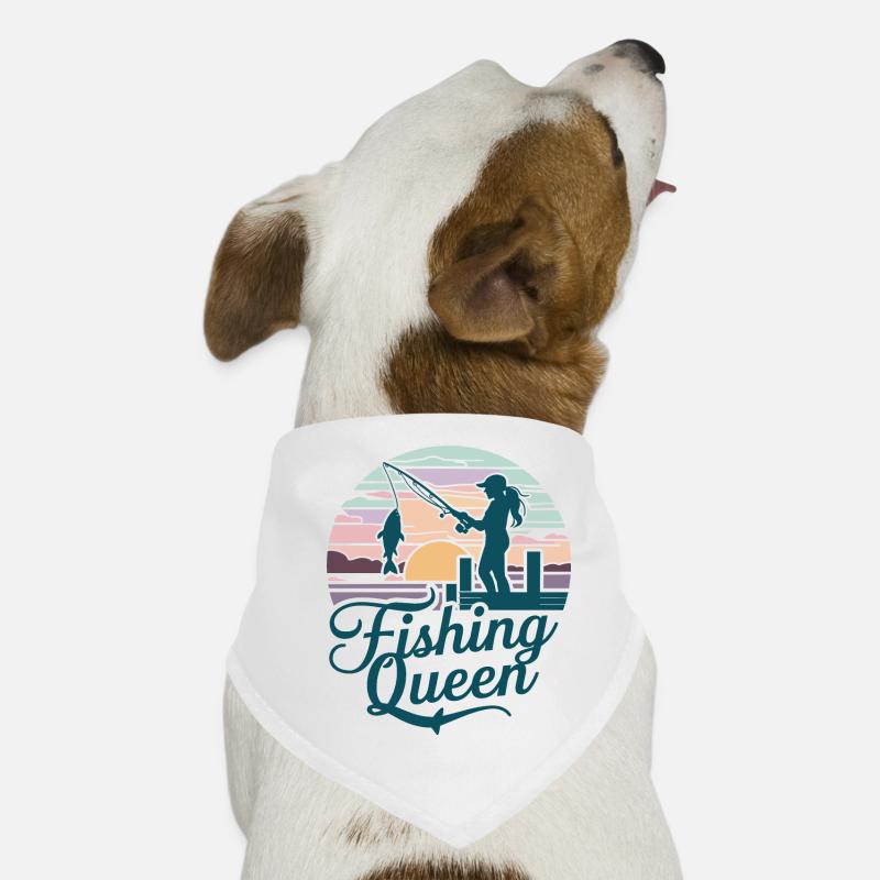 Fishing Queen - Sunset Silhouette Hunde-Bandana