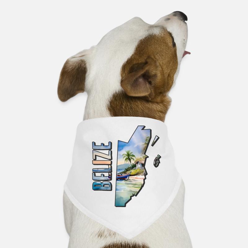 Carte à l’aquarelle Belize Bandana pour chien