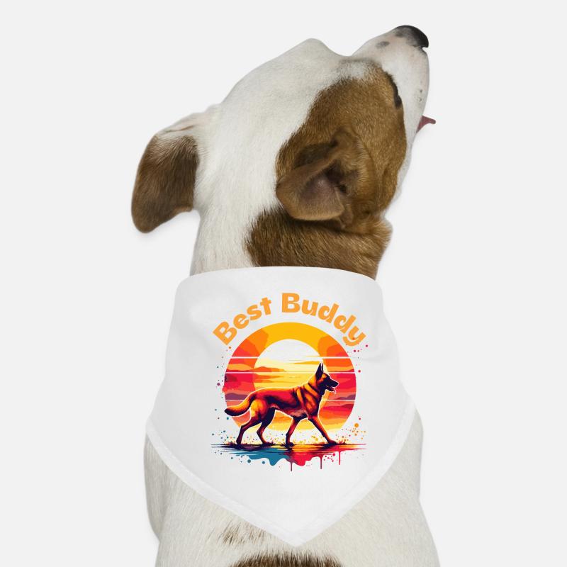 Best Buddy Malinois - Hunde-Bandana - Weiß