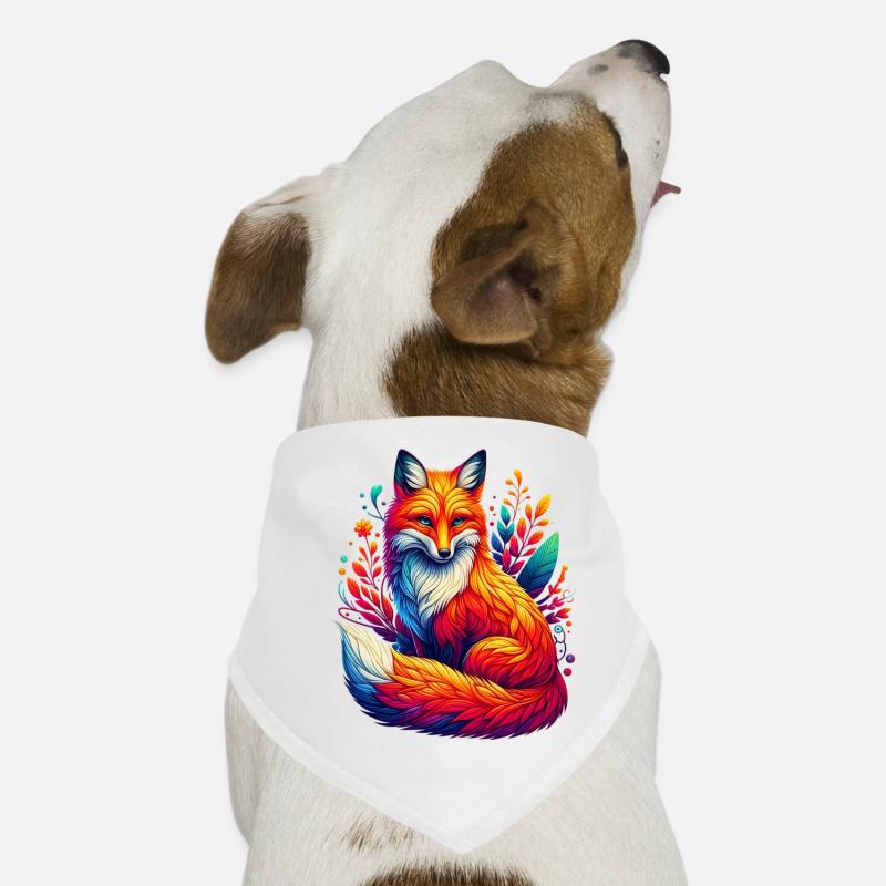 Fuchs - Hunde-Bandana - Weiß
