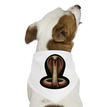 Kobra im Feuerfarben-Kontrast - Hunde-Bandana - Weiß - Vorne