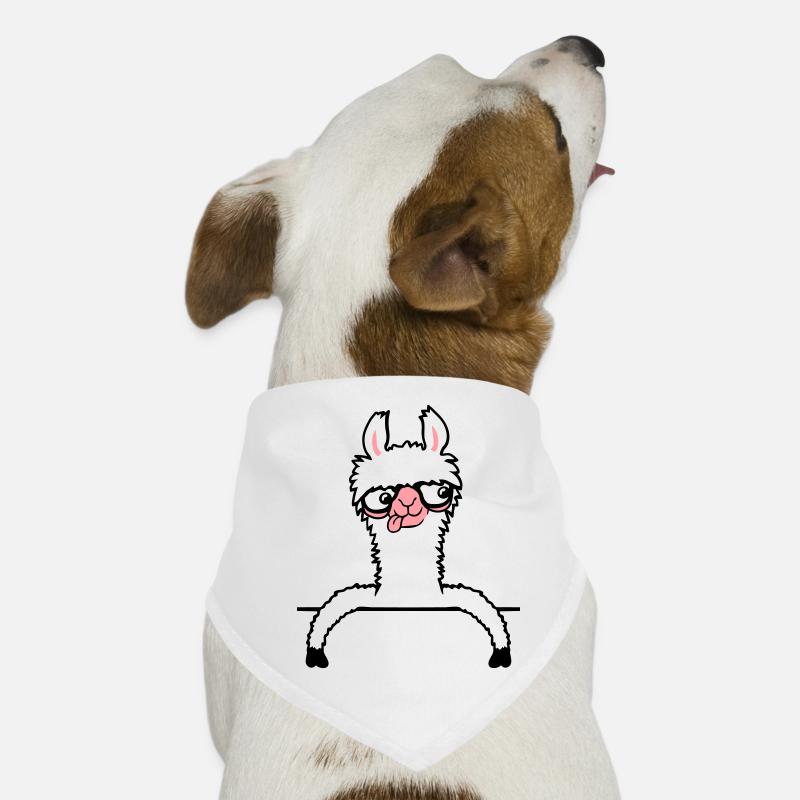 Llama Nerd Geek Lunettes à monture de corne Smart Funny Grimace Bandana pour chien