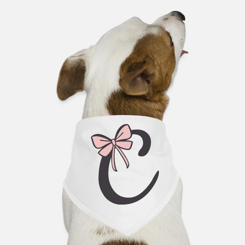 Ruban de la lettre C initiale Bandana pour chien