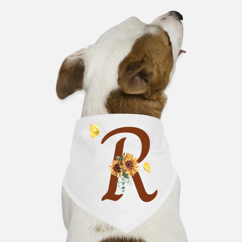 Buchstabe r Sonnenblume Schmetterling Hunde-Bandana