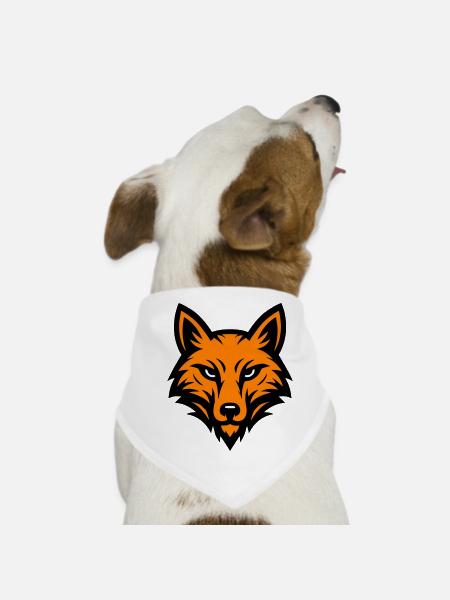 Tête de renard - Bandana pour chien - blanc