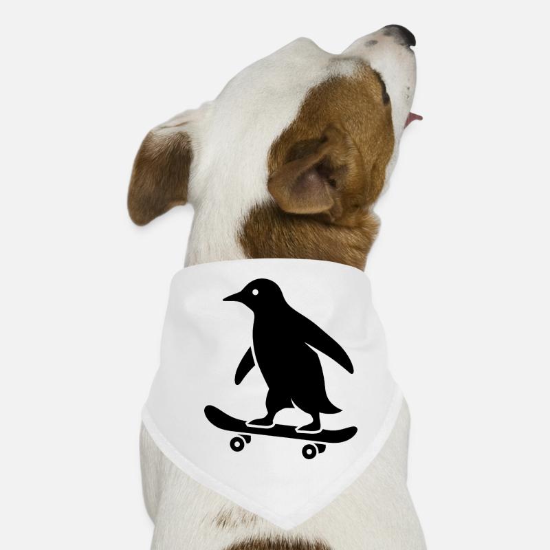 Silhouette minimaliste de pingouin skateboarder Bandana pour chien