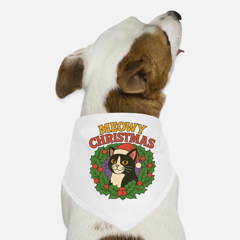 Festliches Katzen-Weihnachtskranz-Design Hunde-Bandana