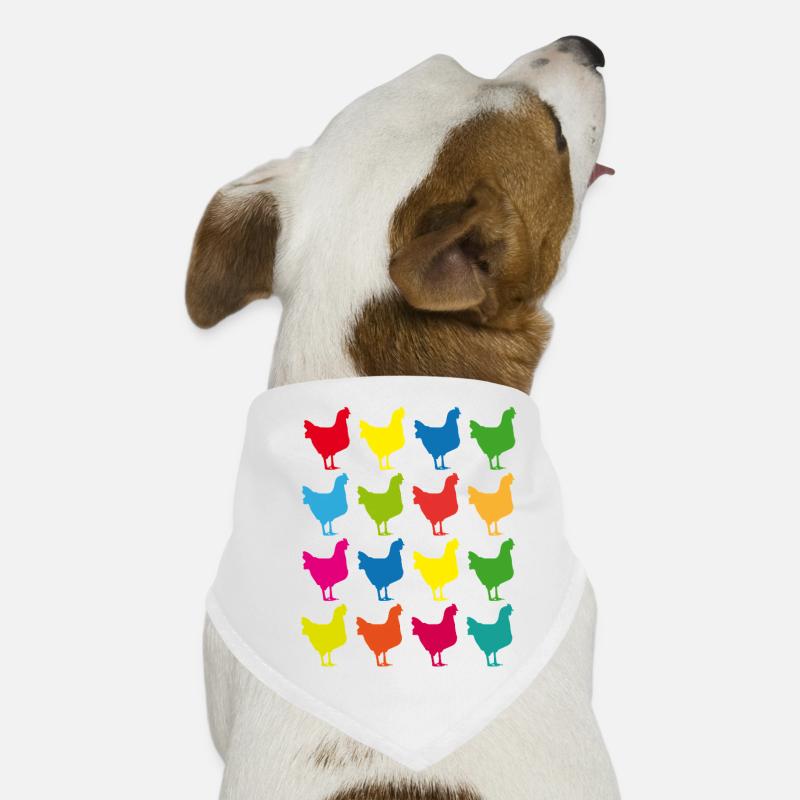 Colorful Chickens Silhouette Graphic Dog Bandana
