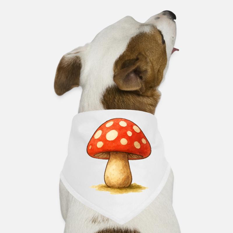 Pilz Comic Wasserfaben - Hunde-Bandana - Weiß