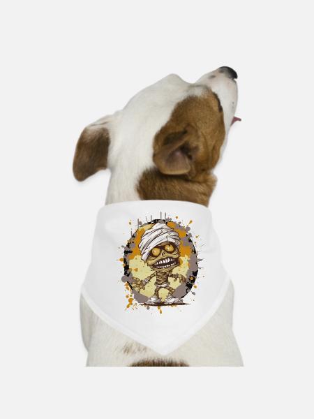 Mummy in splatter look - Dog Bandana - white - Front