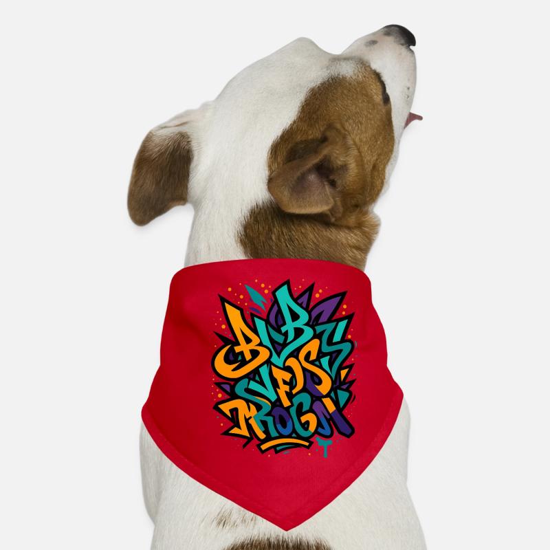 Explosion de couleurs de graffitis de rue Bandana pour chien