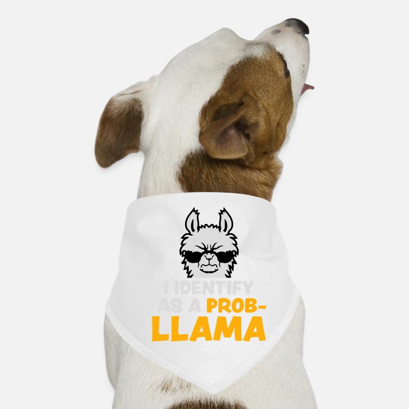 Je m’identifie comme un probllama Cool Lama Problem Spruch Bandana pour chien