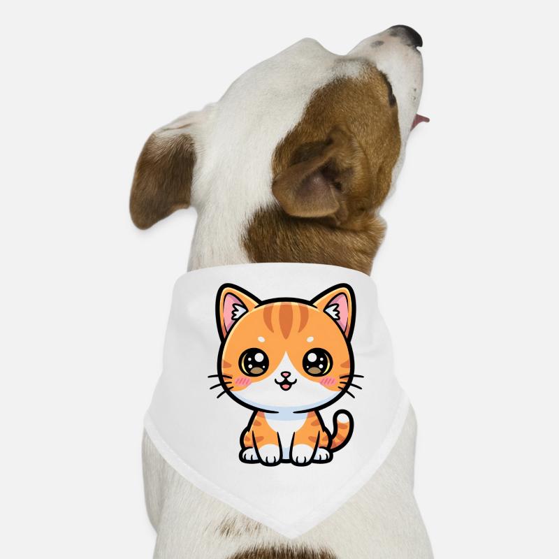 Orange Tabby Cartoon Cat Dog Bandana