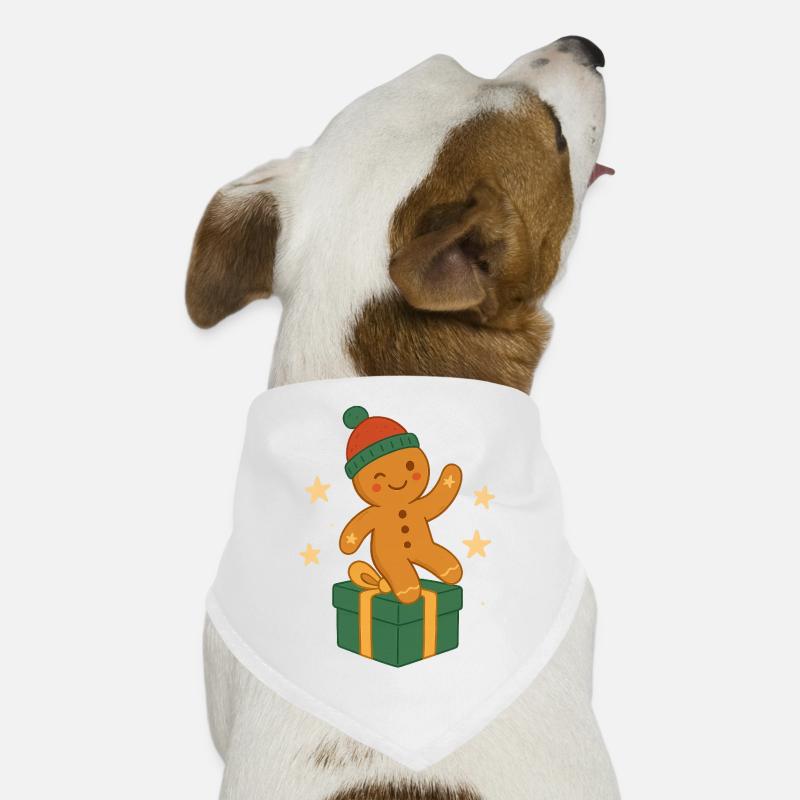 Gingerbread figurine on gift box Dog Bandana